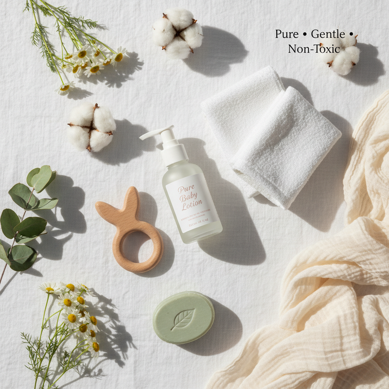 Non-toxic pure baby and kids products — gentle, clean, and safe for sensitive skin