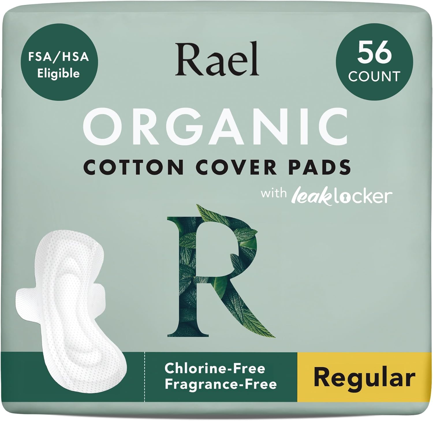 Rael organic cotton pads ultra thin unscented wings