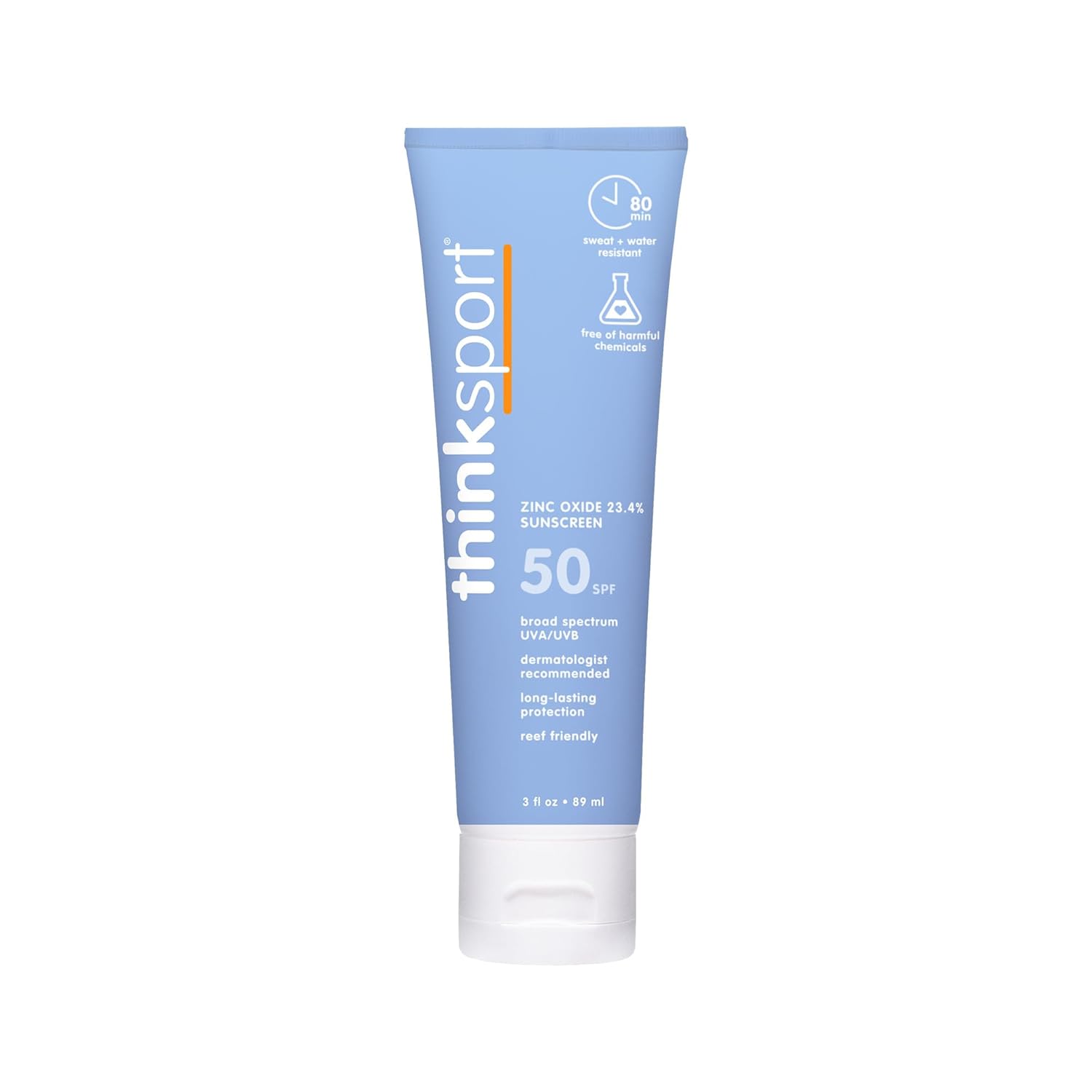 Thinksport SPF 50 mineral sunscreen clean sport sunscreen