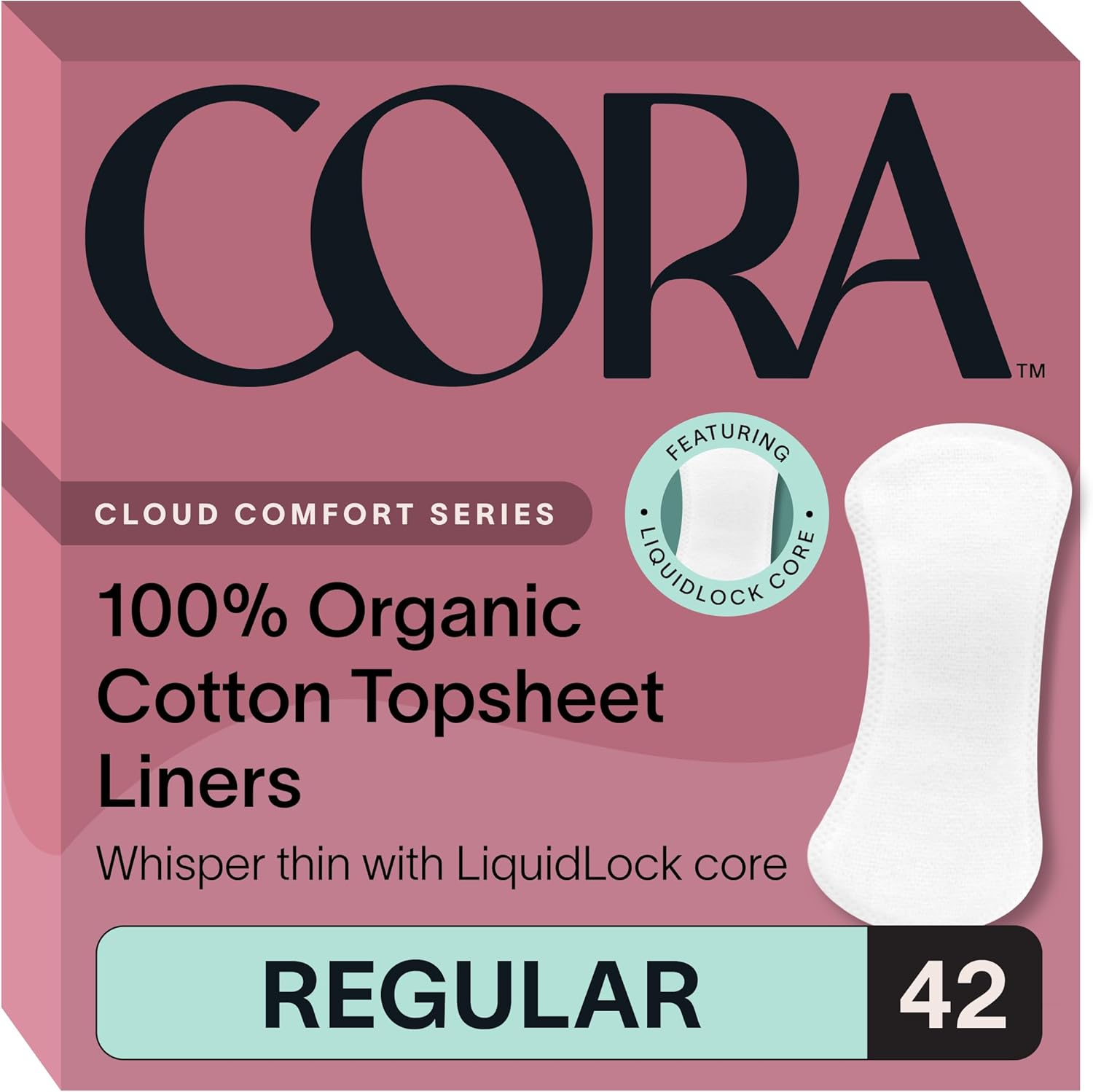 Cora organic cotton panty liners unscented FSA eligible