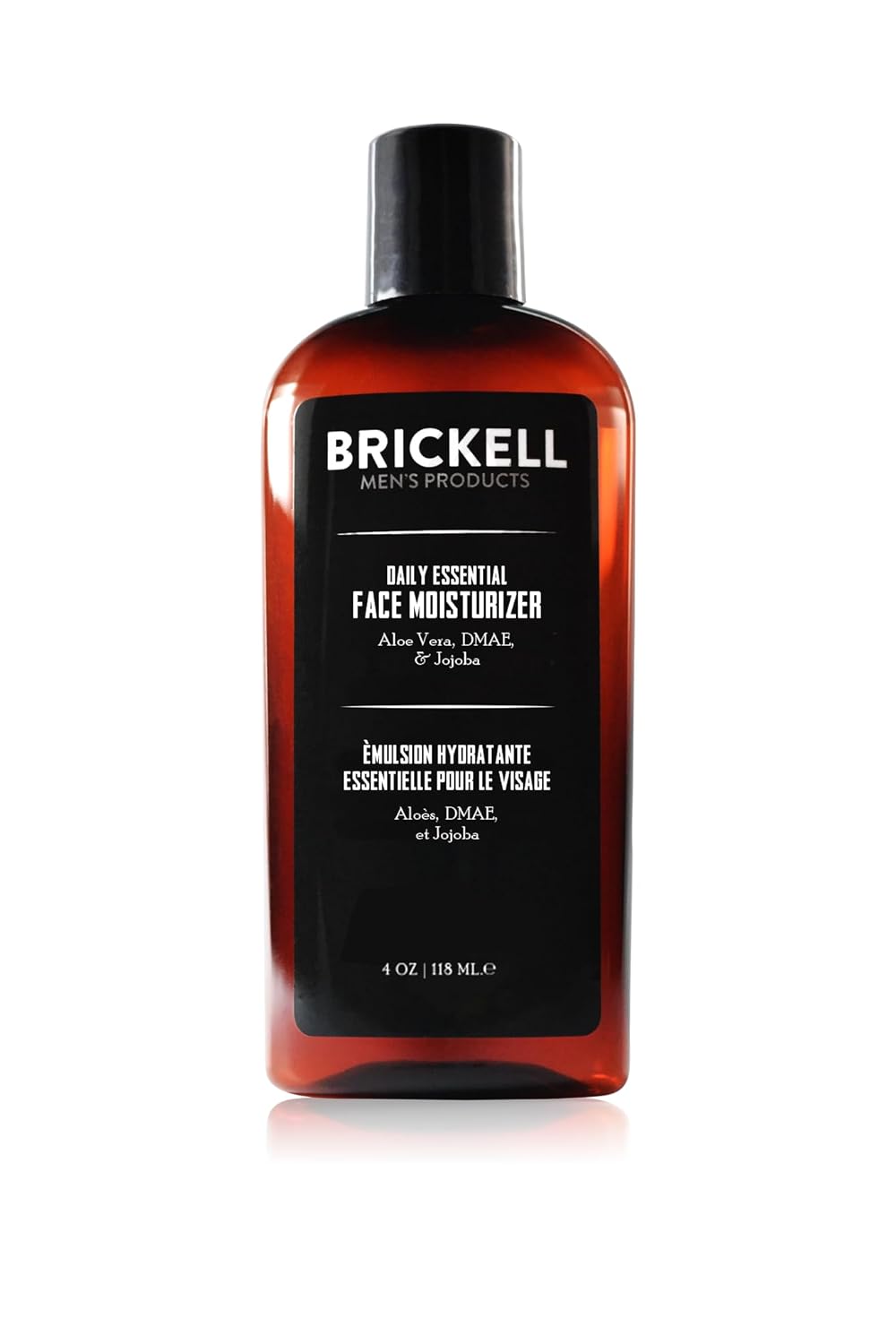 Bottle of Brickell Men's Products face moisturizer on a white background