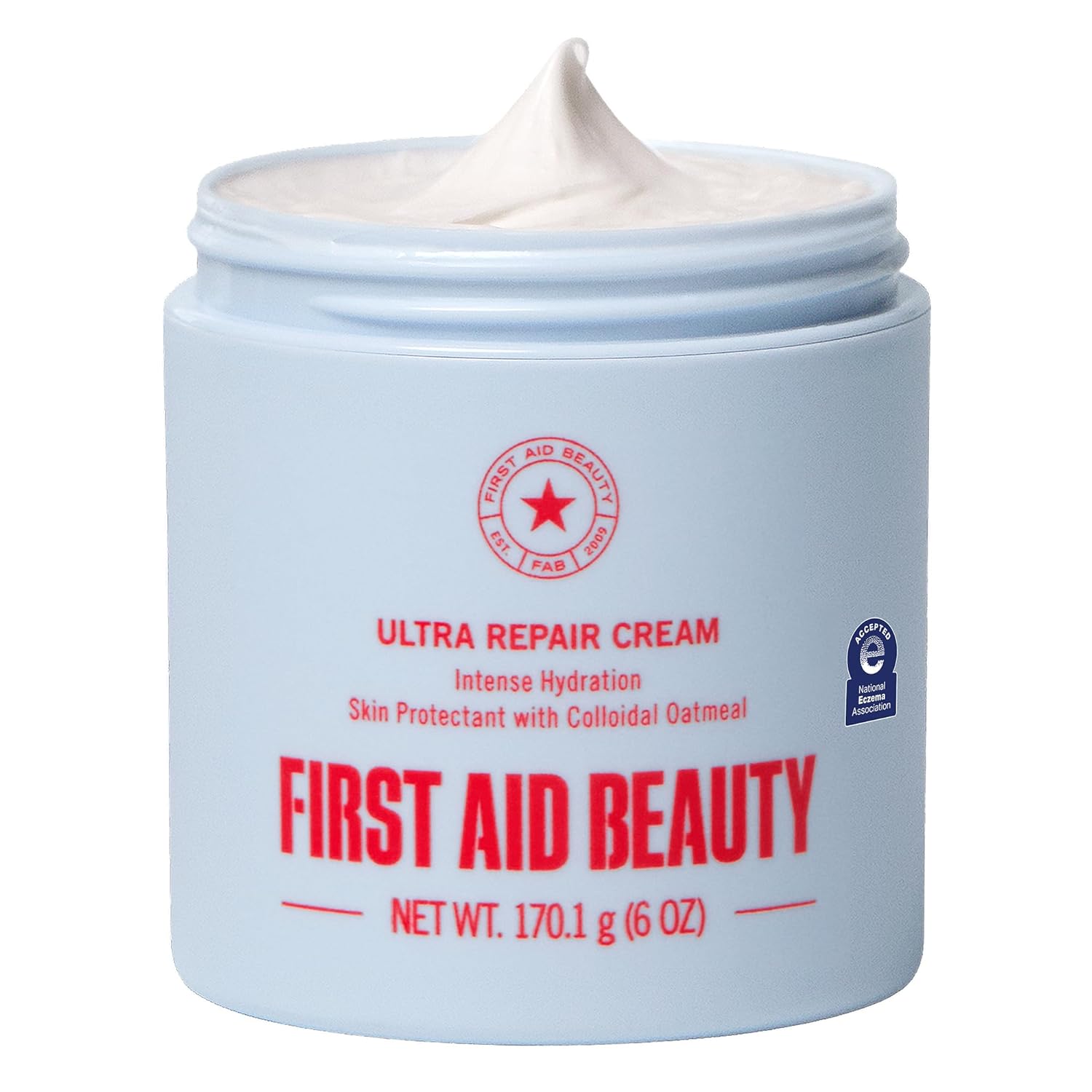 First Aid Beauty ultra repair cream jar on a white background