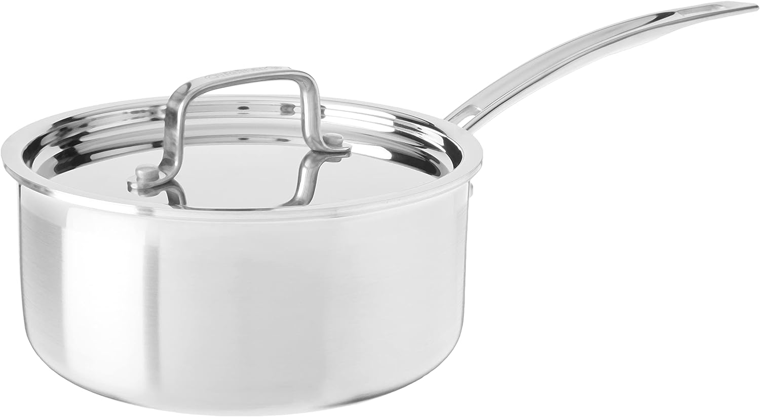 Cuisinart MultiClad Pro 2-quart stainless steel saucepan with lid — non-toxic, PFAS-free cookware for clean cooking
