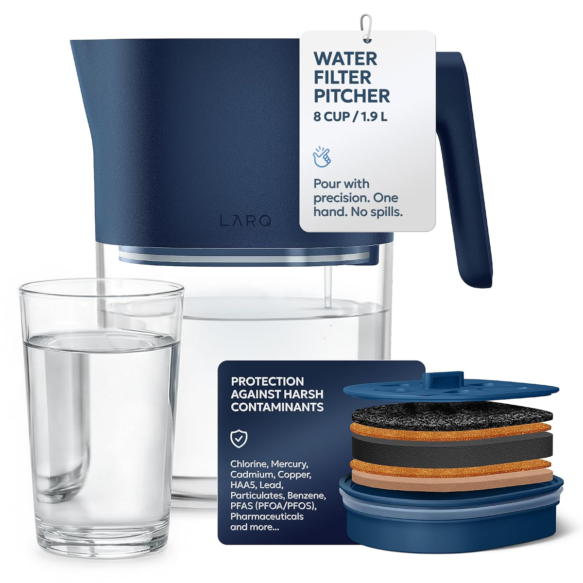 LARQ Water Filter Pitcher 8-Cup Removes Lead PFAS Chlorine HAA5 BPA-Free — BodyWell1