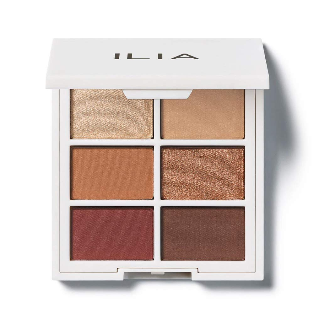 ILIA The Necessary Eyeshadow Palette in Warm Nude open showing 6 warm-toned shades on white background — clean talc-free eyeshadow by BodyWell1