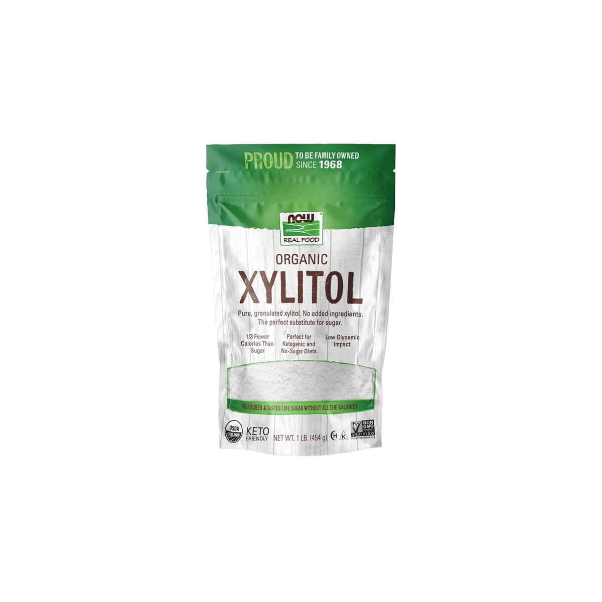 NOW Foods Organic Xylitol Pure Granulated Sweetener Non-GMO Keto Friendly 1 lb bag — BodyWell1