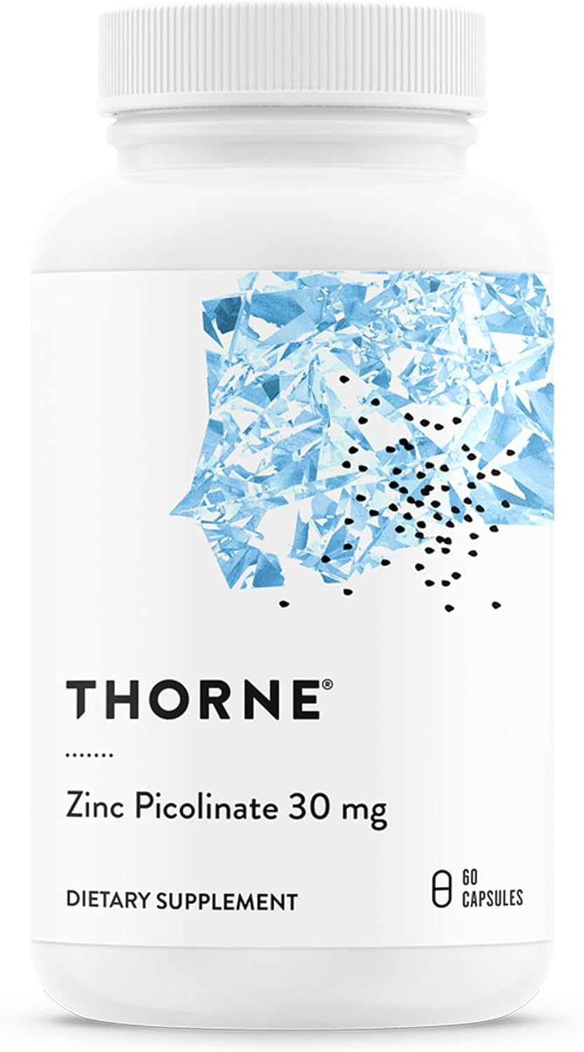 THORNE Zinc Picolinate 30mg – 60 Capsules, NSF Certified Clean Supplement