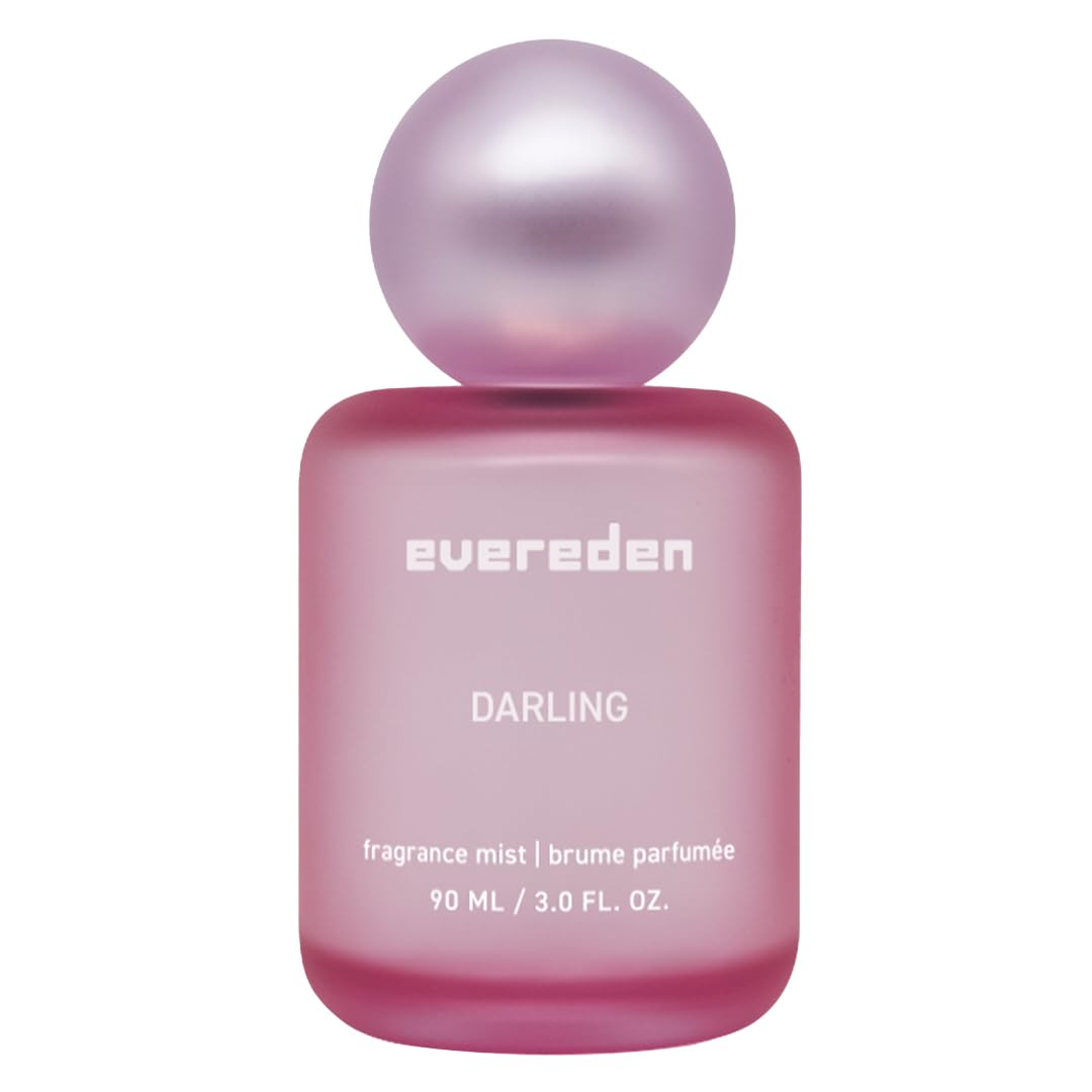 Evereden Darling Hair and Body Fragrance Mist 3.0 fl oz — clean rose strawberry vanilla fragrance for kids and teens in frosted pink collectible bottle
