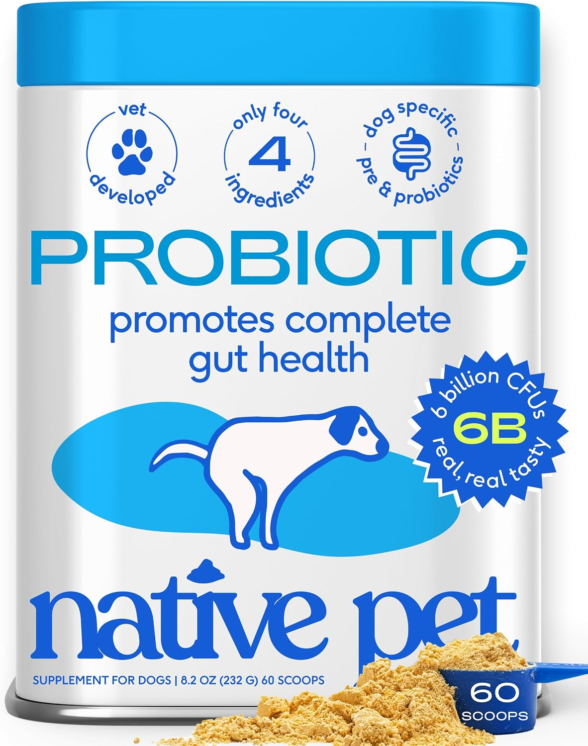 Native Pet Probiotic powder supplement for dog gut and digestive health
