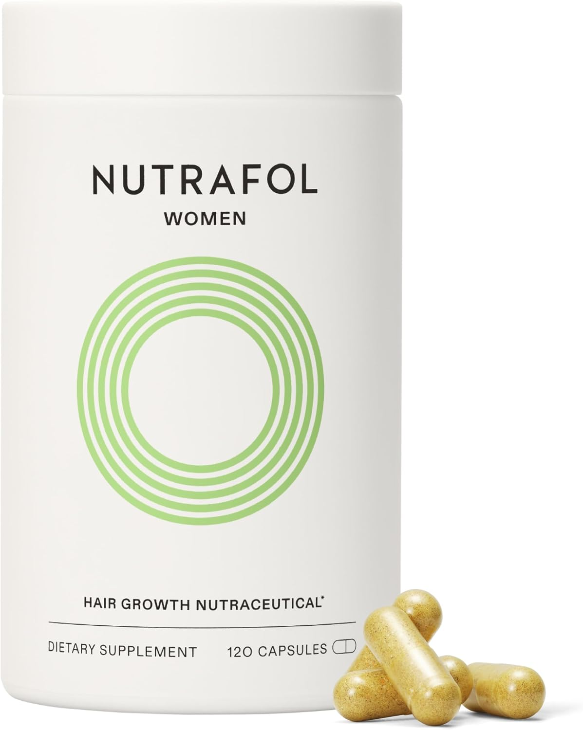 Nutrafol Women Hair Growth Supplement bottle with 120 capsules on white background