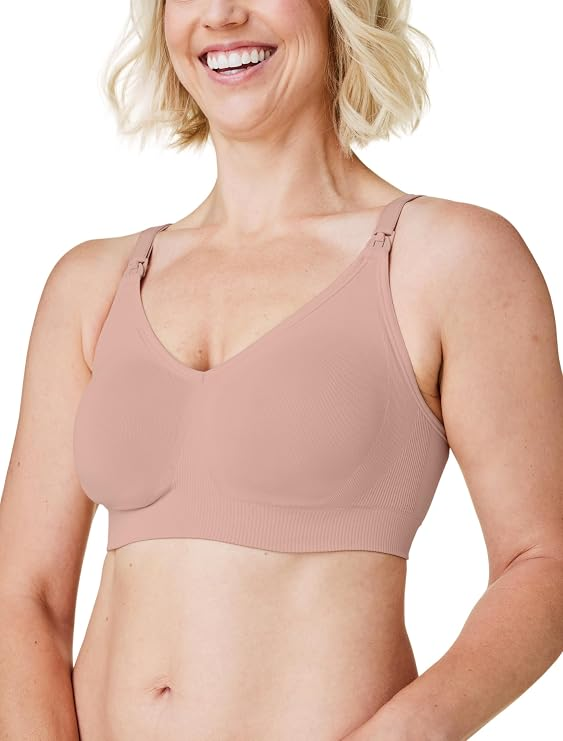 Bravado Designs Body Silk Seamless Nursing Bra in Cameo — OEKO-TEX Certified Wireless Maternity Bra for Breastfeeding