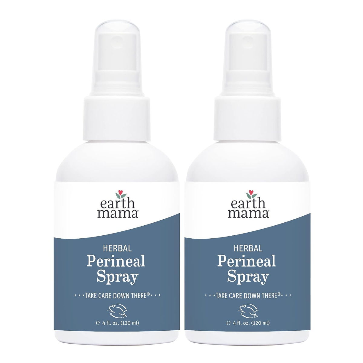 Earth Mama Herbal Perineal Spray 2-Pack, 4 fl oz each, organic witch hazel postpartum recovery spray