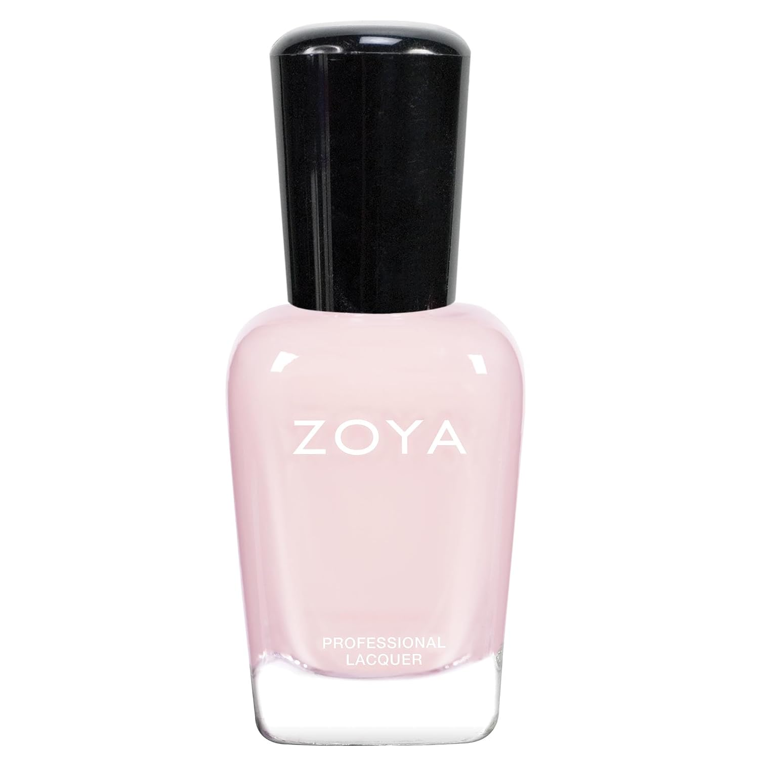 Zoya nude nail polish in a soft blush-pink long-wear cream formula, Big12Free vegan professional lacquer bottle on white background