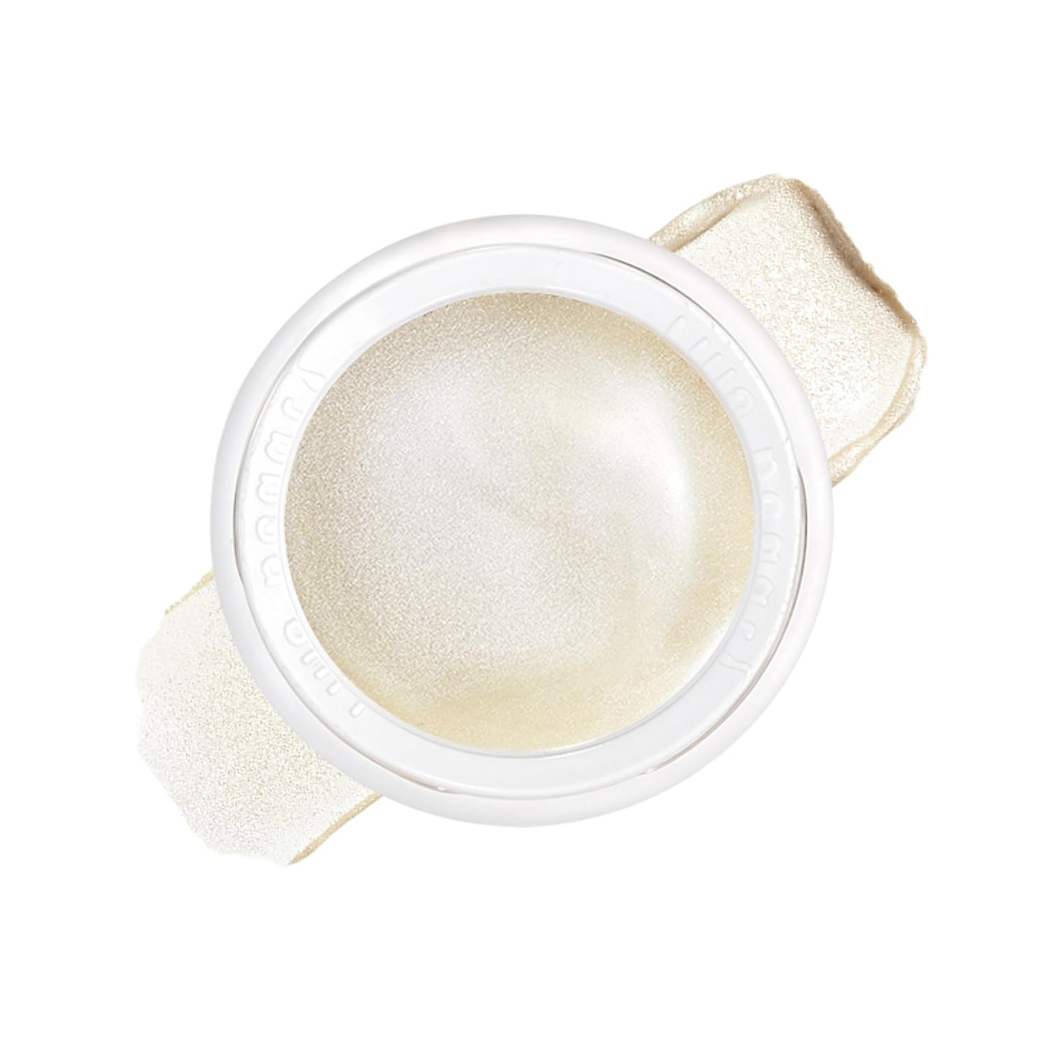 RMS Beauty Luminizer natural cream highlighter in clear pot on white background — clean dewy glow highlighter by BodyWell1