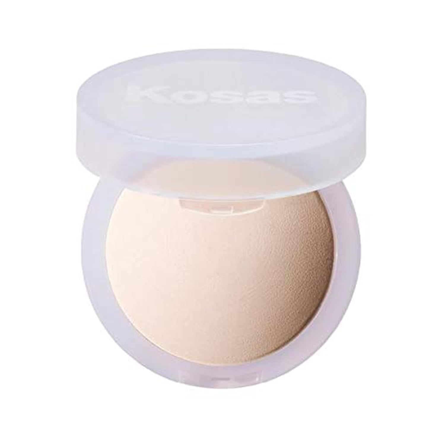 Kosas Cloud Set Pressed Setting Powder open compact showing translucent Airy Sheer Porcelain powder with puff on white background