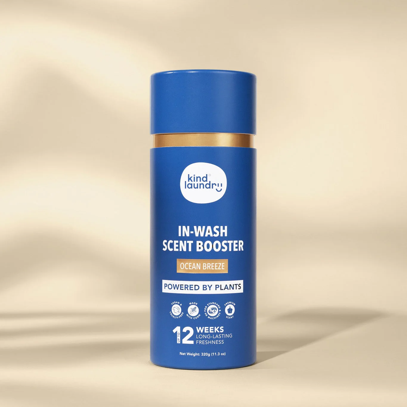 Kind Laundry In-Wash Scent Booster Beads Ocean Breeze blue bottle — 100% plant-based non-toxic laundry scent booster 320g