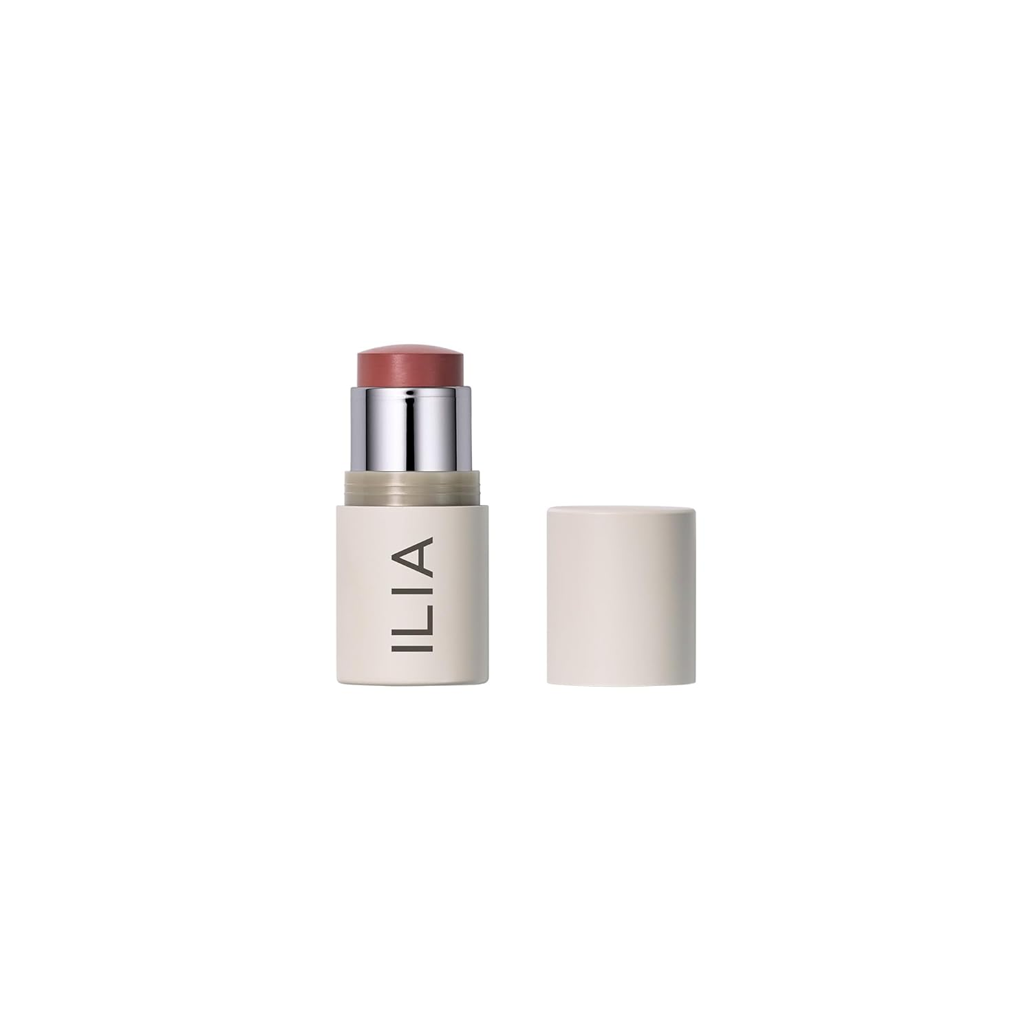 ILIA Multi-Stick cream blush and lip color in Lady Bird neutral rose shade on white background