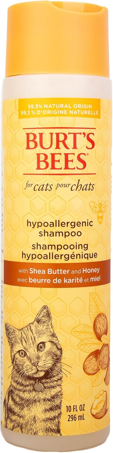 Burt’s Bees Hypoallergenic Shampoo for Cats with shea butter and honey, 10 fl oz.