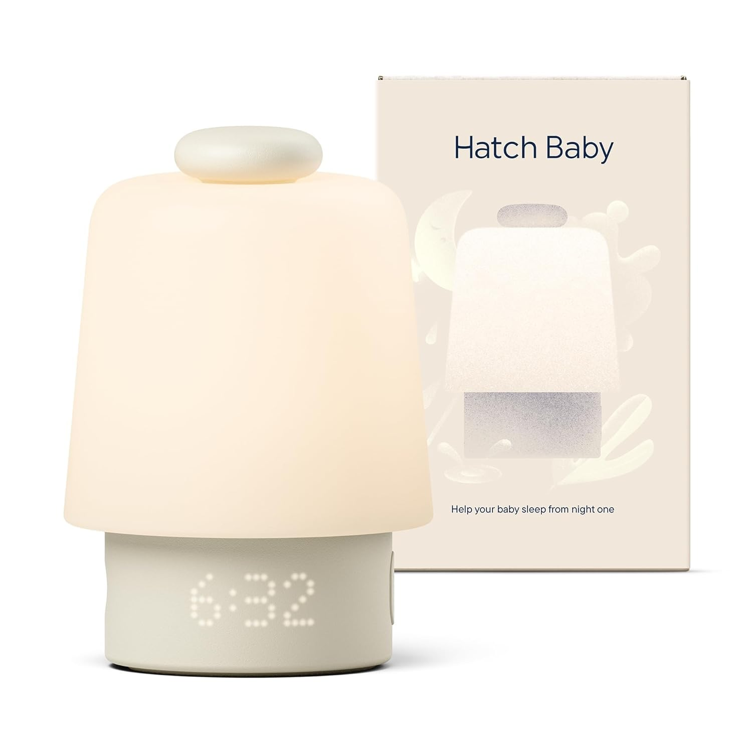 Hatch Baby Rest+ sound machine and night light in putty — Wi-Fi enabled white noise machine with time-to-rise alarm clock for newborns, toddlers and kids