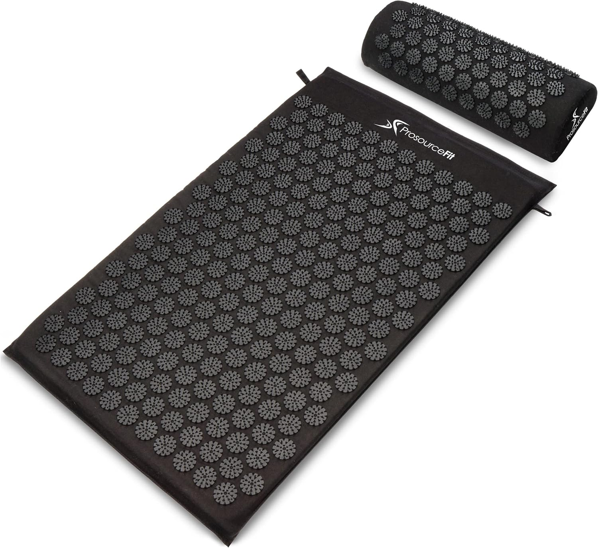 ProsourceFit acupressure mat and pillow set large black for back neck pain relief — BodyWell1