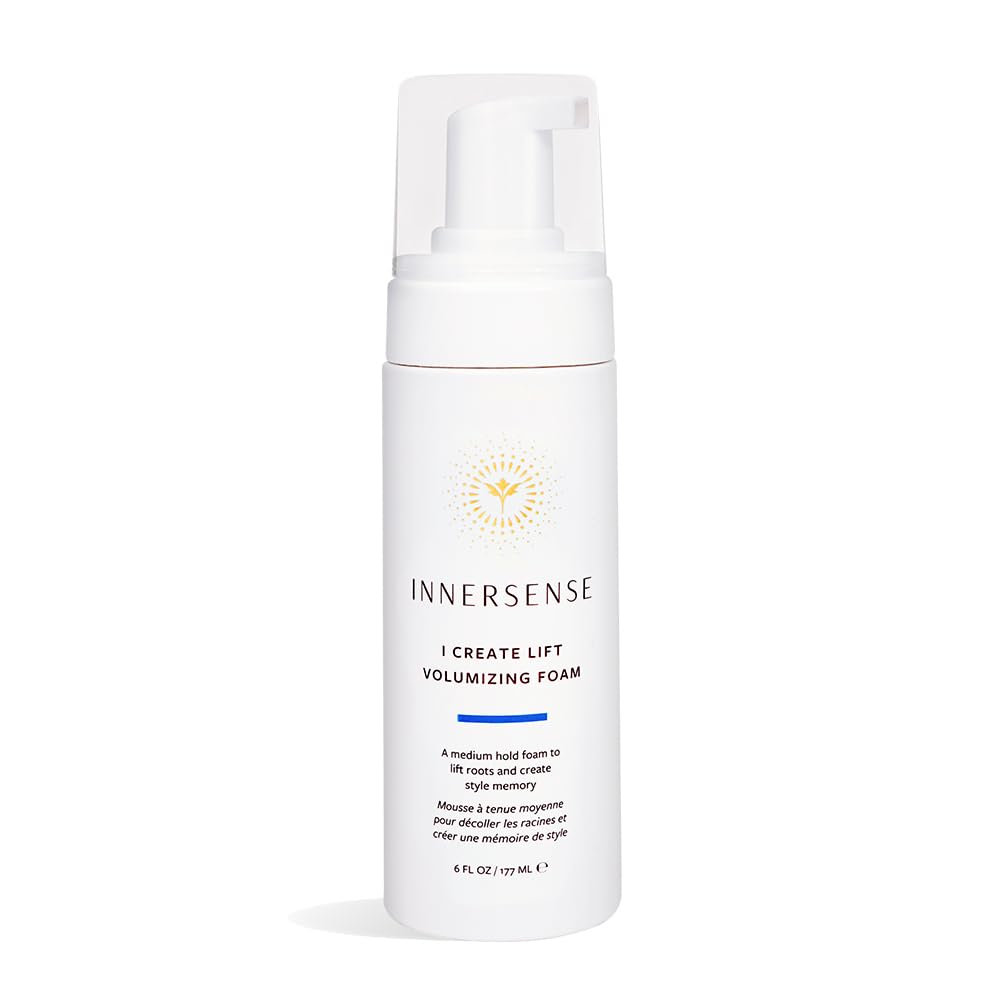 Innersense volumizing foam bottle on a white background