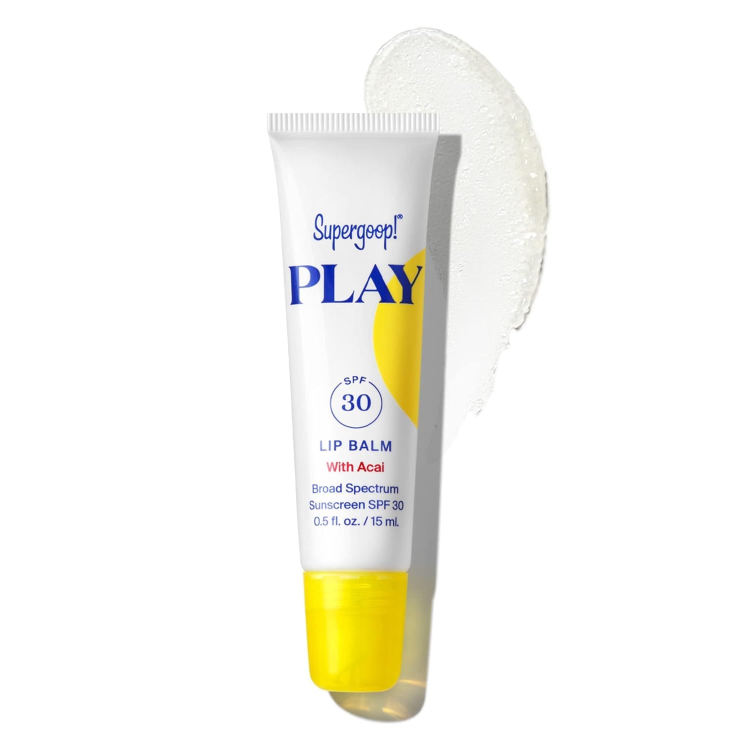 Supergoop! Play lip balm with SPF 30 on a white background