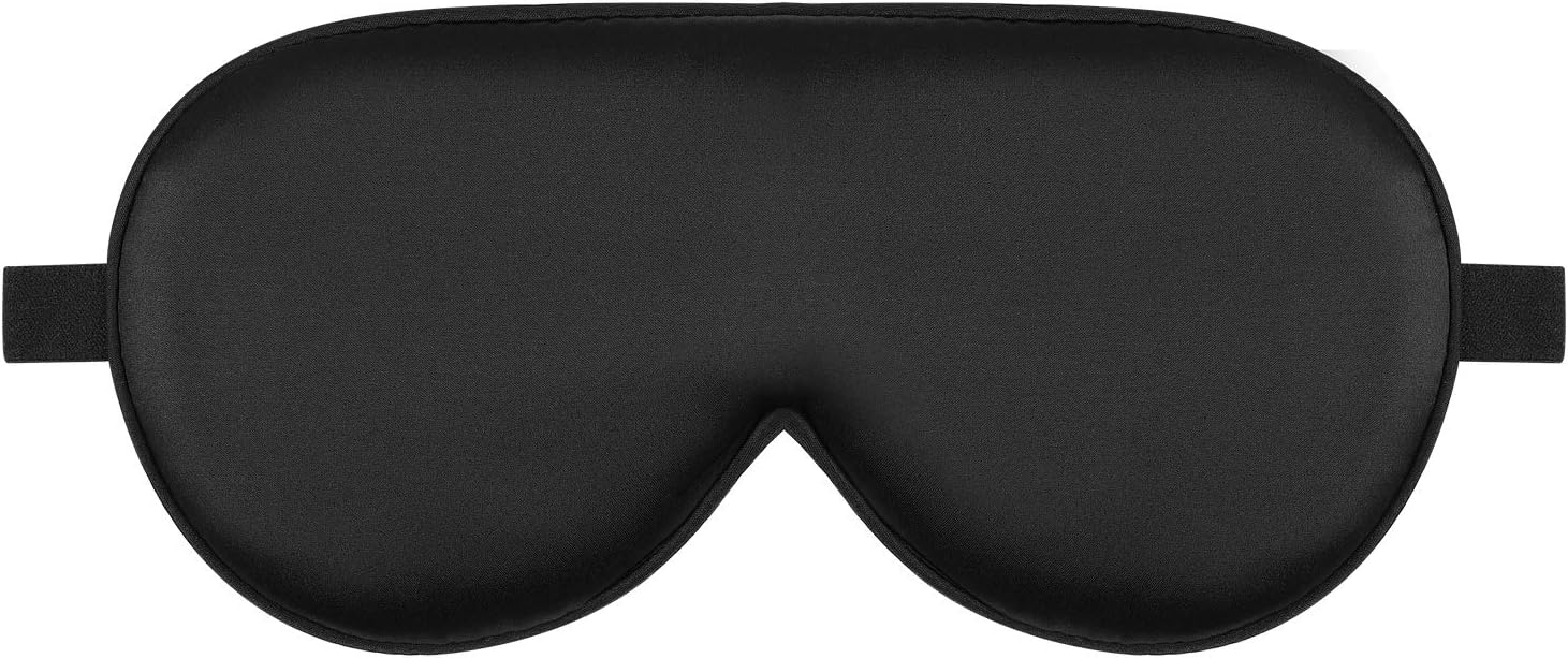 Black sleep mask on a white background